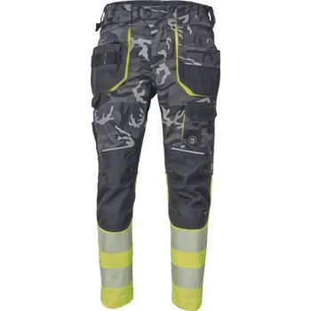 montérky Cerva Sheldon Camou Hv Dw Pánské pracovní kalhoty HI-VIS 03520097 šedá kamufláž 62