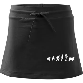 Dámské oblečení Evoluce pes Novofundlandský pes (muž-žena) - Sportovní sukně - two in one - L ( Černá )