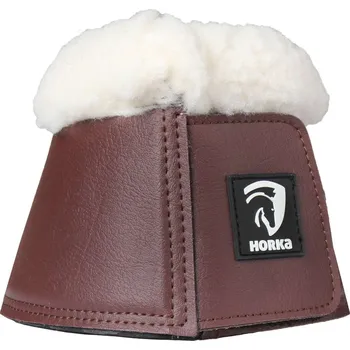 Koňské kamaše Horka Kožené zvony pro koně s beránkem Barva: Hnědá, Velikost: S