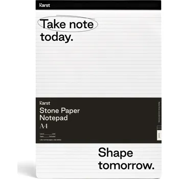 Blok Karst nepapírový blok, černý, linkovaný, A4