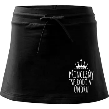 Dámská sukně Princezny se rodí v únoru - Sportovní sukně - two in one - L ( Černá )