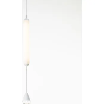 Brokis Závěsné svítidlo Puro Single Vertikal 400, PC1157 Barva skla: Triplex opál, Povrchová úprava baldachýnu: sklo - černý (CCSC2404), Barva spodní části: transparentní sklo (CGGB812)