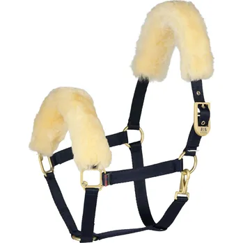 B Vertigo ohlávka pro koně s ovčí kůží Barva: Tmavě modrá, Velikost: Pony