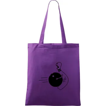 Koule vs kuželka - Taška bavlněná - 42 x 38 cm ( Fialová )