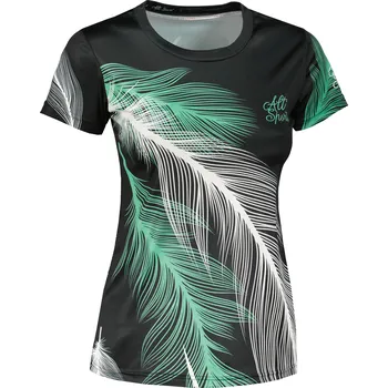 Dámská móda Dámské funkční triko premium ALTISPORT VOJ/ALW001TR01 ČERNÁ/TYRKYSOVÁ S
