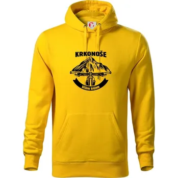 Pánská mikina Krkonoše křížem krážem - Mikina pánská Cape s kapucí - 2XL ( Žlutá )