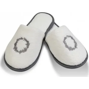 Pánské pantofle Soft Cotton Soft Cotton Pánské pantofle SEHZADE 44/46) Bílá / stříbrná výšivka - 8698642061361