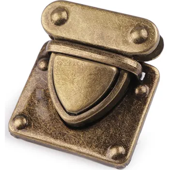 Sada zapínání na tašku 36x33 mm, barva 2 staromosaz