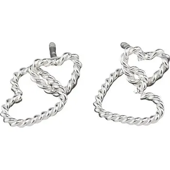 Náušnice Oriental stříbrné náušnice puzety, Dvě srdce