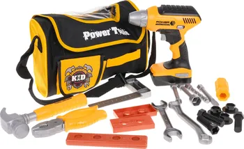 Dětská dílna Sada dětského nářadí Power Tools s vrtačkou na baterie v tašce žlutá