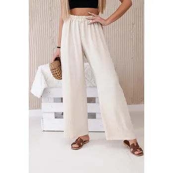 Fashionweek Dámské kalhoty lehké vzdušné K41 Barva: Béžový, Velikost: Universal