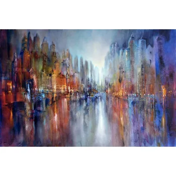 Plakát Plakát, Obraz - City at the riverside, Annette Schmucker