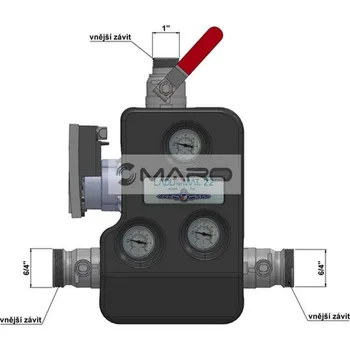 Příslušenství ke kotli Atmos Laddomat X22-1 s úsporným čerpadlem, MMM 6/4" x 1" x 6/4", do 50 kW, P0247