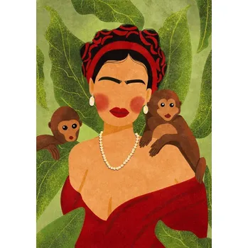 Plakát Plakát, Obraz - Frida and Monkeys, Raissa Oltmanns