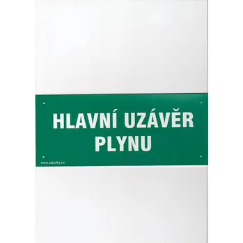 Značení tabulka - HLAVNÍ UZÁVĚR PLYNU 210x87mm PH