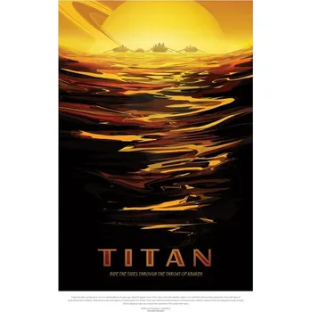 Plakát Plakát, Obraz - Titan (Retro Planet & Moon Poster) - Space Series (NASA)