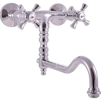 Vodovodní baterie RAV Slezák Morava Retro Nástěnná dřezová baterie, 100 mm, zlato, MK301.0/29Z