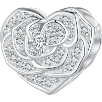 Přívěsek NUBIS® Stříbrný přívěšek korálek na náramek srdíčko - NB-8290