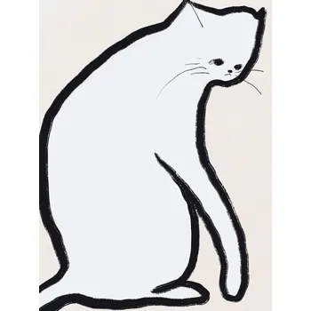 Plakát Plakát, Obraz - White cat, Little Dean