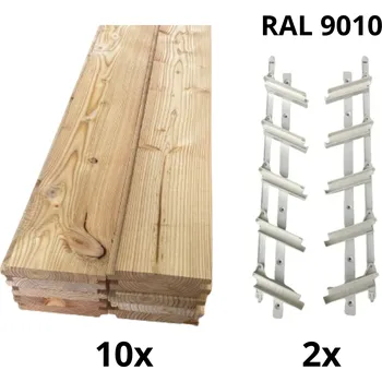 Zahradní altán Samkit SET white - 1200*1000mm (10ks modřínových desek a 2x samkit)