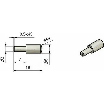 Čípková podpěra 5/3 Ni TKZ č.8161070A (Policová podpěra čípková skříňová kolík do skříněk čudl pod police )