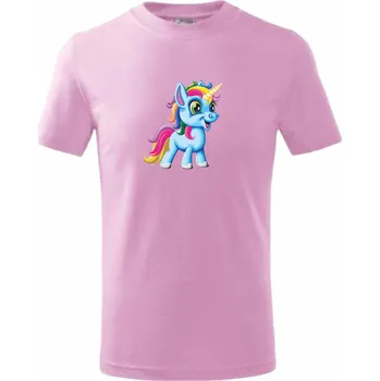 ON-DESIGN Tričko dětské s JEDNOROŽCEM Velikost: 134 cm/8 let, Barva: růžová