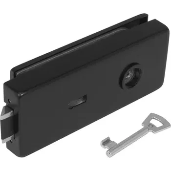 Dveřní kování TI - Zámek na skleněné dveře kování na sklo BB otvor 4021 BS - Černá matná (153)