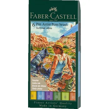 Faber-Castell Umělecký popisovač Pitt Artist Pens Brush. sada 6 ks barev Summer vibes
