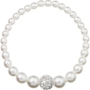 Náramek EVOLUTION GROUP CZ Perlový náramek bílý s Preciosa krystaly - 33063.1