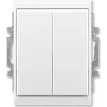 ABB ELEMENT / TIME Přepínač střídavý dvojitý IP44, zapuštěný, řazení 6+6, bílá/bílá