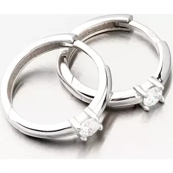 Náušnice Dámské náušničky žluté zlato 585 kruhy se zirkonem 12R-724