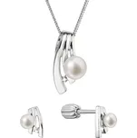 EVOLUTION GROUP CZ Perlová souprava se zirkony a bílou říční perlou - 29075.1