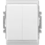 ABB ELEMENT / TIME Přepínač střídavý dvojitý IP44, zapuštěný, řazení 6+6, bílá/ledová bílá