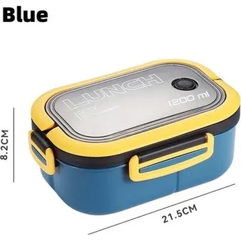 Jídlonosič Dětská obědová krabička s přihrádkami na piknik, jídlonosič - modrý