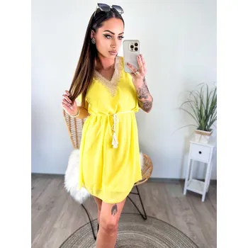 Dámské šaty Dámské vzdušné žluté šaty , VELIKOST UNI ( S, M , L )