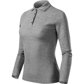 MALFINI® Pique Polo LS Polokošile dámská Velikost: S, Barva: tmavě šedý melír