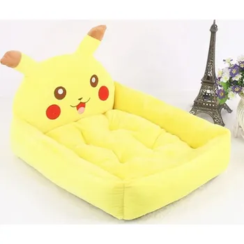 Pelíšek pro psa Pohodlný pelíšek pro psy i kočičky s vyvýšeným okrajem a motivem zvířátek Barva: Žlutý Pikachu, Velikost: S- do 2,5 kg