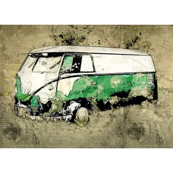 Plakát Plakát, Obraz - Volkswagen vw combi green, Lembayung senja studio