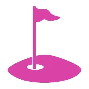 Polep vozidla SAMOLEPKA Golfová jamka 001 levá (16 - růžová) NA AUTO, NÁLEPKA, FÓLIE, POLEP, TUNING, VLASTNÍ TEXT, TISK, AUTOSAMOLEPKY.cz, POLEPY, OBRÁZEK, LOGO, SAMOLEPKY