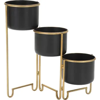 Mauro Ferretti Kovové květináče na skládacím stojanu, výš, 55 cm