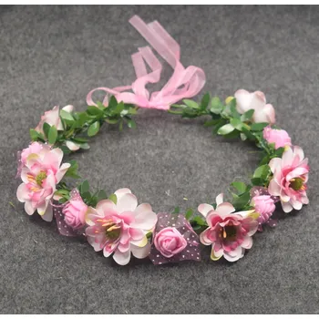 Ozdoba do vlasů B-TOP Věneček do vlasů s růžovými květy Pink Flowers