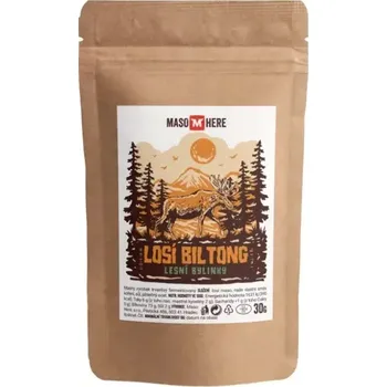 Sušené maso Maso Here Losí Biltong s bylinkami 30 g