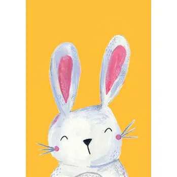 Plakát Plakát, Obraz - Woodland bunny on mustard, Laura Irwin