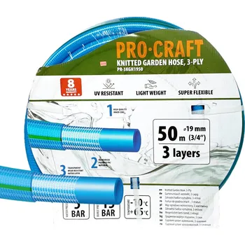 Zahradní hadice Modrá zahradní hadice Procraft PR-3KGH1950 3 vrstvy, 3/4" 50 m