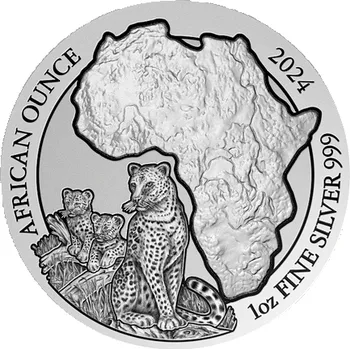 Stříbrná mince The African Silver Ounce Leopard Rwanda 1 Oz 2024