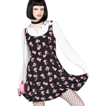 Dámské šaty šaty dámské KILLSTAR x GLOOMY the Naughty Grizzly - Scuffle Skater - Black - M