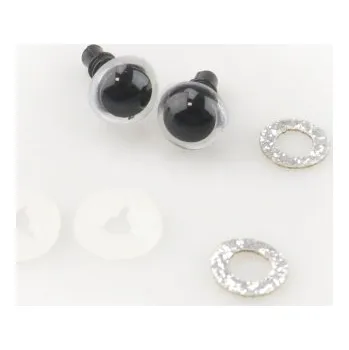 Doplněk k figurce Pro Háčkování Oči bezpečnostní třpytivé stříbrné 8 mm