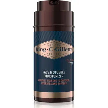 Péče o vousy King C. Gillette Face & Stubble Moisturizer hydratační krém na obličej a vousy 100 ml
