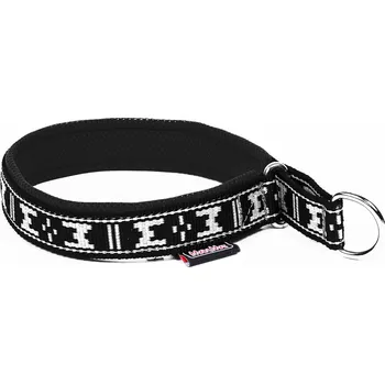 Obojek pro psa ManMat obojek POLSTROVANÝ DESIGN - černá + stříbrná EXL