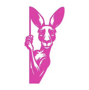 Samolepící dekorace SAMOLEPKA Klokan 006 pravá vykukuje (16 - růžová) NA AUTO, NÁLEPKA, FÓLIE, POLEP, TUNING, VLASTNÍ TEXT, TISK, AUTOSAMOLEPKY.cz, POLEPY, OBRÁZEK, LOGO, SAMOLEPKY